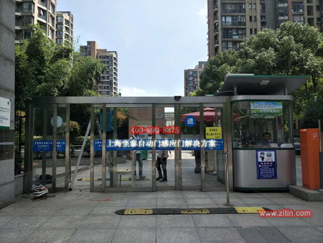 小区电动玻璃感应门